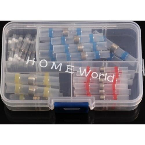 50PCS Heat Shrink Crimp Wire Terminals Kit Waterproof Solder Seal Electrical Butt Connectors Soldering Sleeve