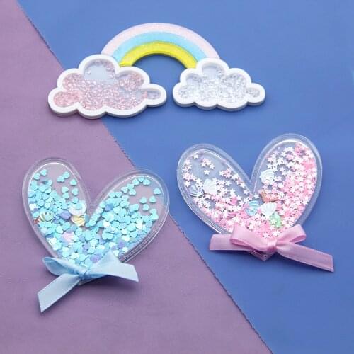 David accessories Rainbow Acrylic Hot Fashion Liquid Quicksand Cover For Phone DIY Sequin Ice Cream Patch Cases,1Yc7194