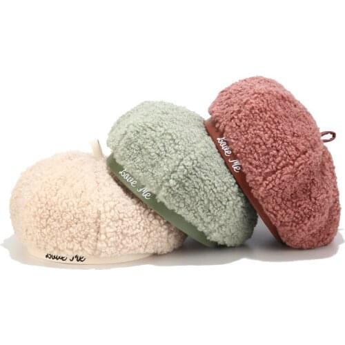 Women Girl Beret French Artist Warm Wool Winter Beanie Hat Cap Vintage Plain Beret Hats Solid Color Elegant Lady Winter Caps