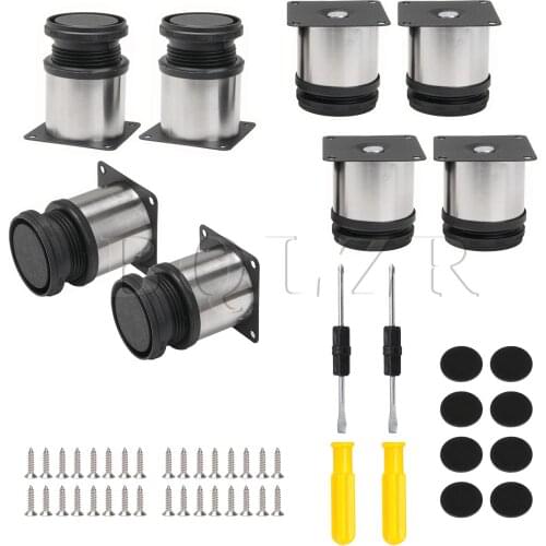 BQLZR 8Pcs Stainless Steel Furniture Sofa Legs 50x60mm Adjustable Kitchen Feet