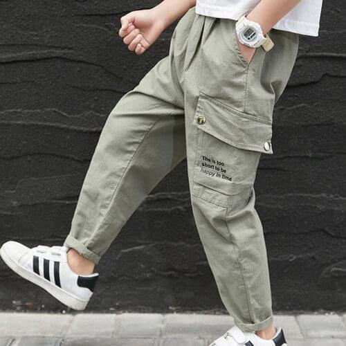 Summer Boys Casual Sports Pants Kids Trousers Elastic Waist Fashion Cargo Pants Teenage Clothing Children Boys Jogger Pants