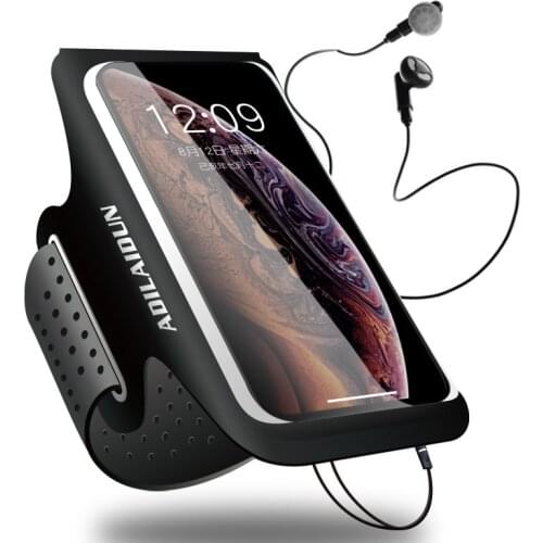 Running Sport Mobile Phone Arm Bag Waterproof Fitness Cell Phone Luminous Arm Case Pouch Hiking Jogging Card Key Holder Pocket