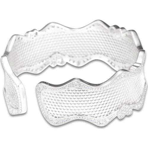 CKK Bracelet Sterling Silver Jewelry Lace of Love Cuff BangleS & Bracelets for Women Pulseira Masculina Feminina Silver 925