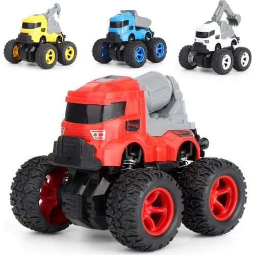 Childrens Four-wheel Drive Inertial Off-road Truck Simulation Stunt Rotating Engineering Vehicle Toy Model