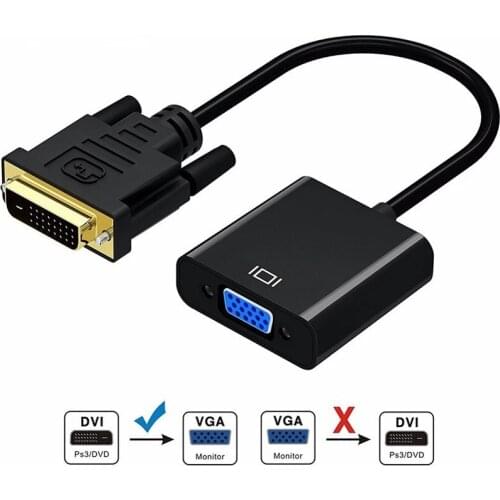 Full HD 1080P DVI-D DVI To VGA Adapter Video Cable Converter 24+1 25Pin to 15Pin Cable Converter for PC Computer Monitor
