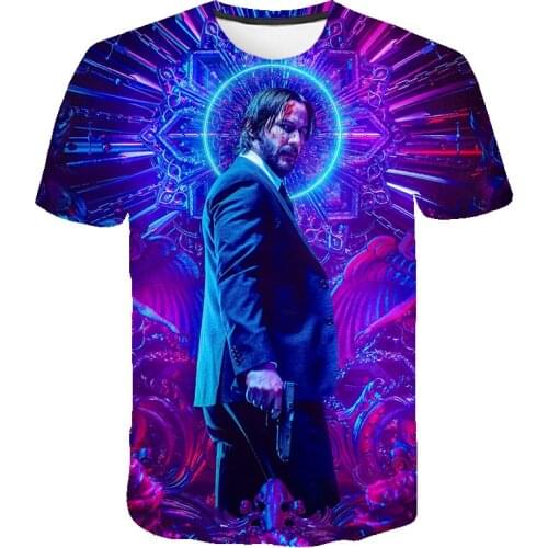 T-Shirt John Wick the Boogie Man Movie 3d print John Wick: Chapter 3 - Parabellum tshirt o-neck short Keanu Reeves Killer