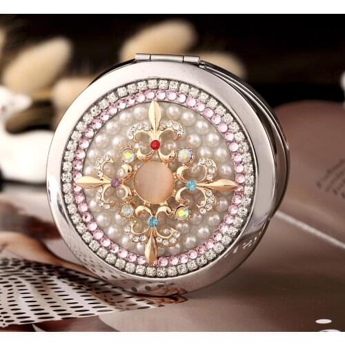 Free Customized engrave,Party Favors Gift,Mini Pocket Cosmetic makeup mirror,Foldable Magnifying compact mirror Christ Crossing