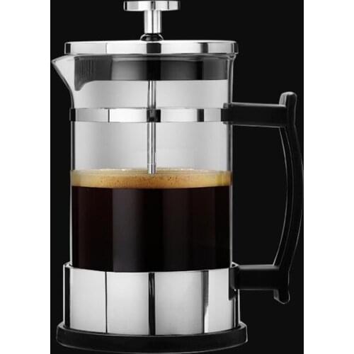 French Press Coffee & Tea Maker | 12oz | Small Coffee Pot with 304 Stainless Steel & Heat Resistant Glass (Black)