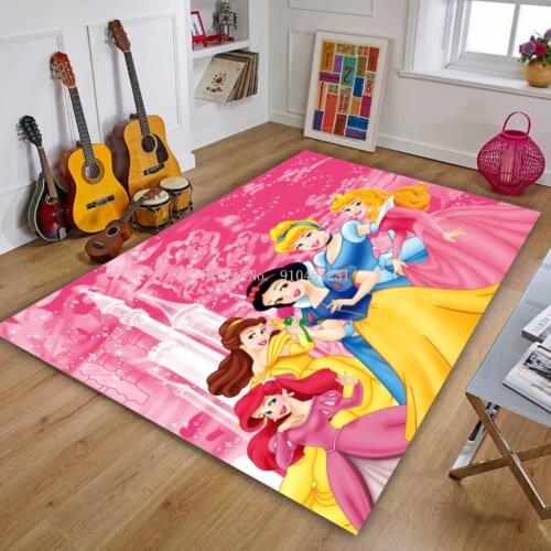 Disney Snow White Cinderella Mermaid Princess Belle Carpet Adult Children Girls Birthday Gifts Home Decor Baby Floor Mat Rugs