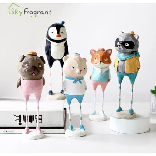 Creative home decoration accessories cute resin animal figurine living room bedroom desk decoration home decor birthday gift