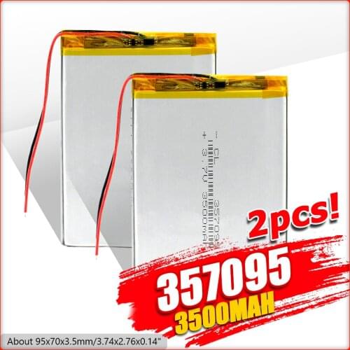 Large Capacity 3.7V 3500mAh Lipo cell 357095 Rechargeable li-Polymer Li-ion Battery For 7 8 9 inch tablet PC Smart Devices
