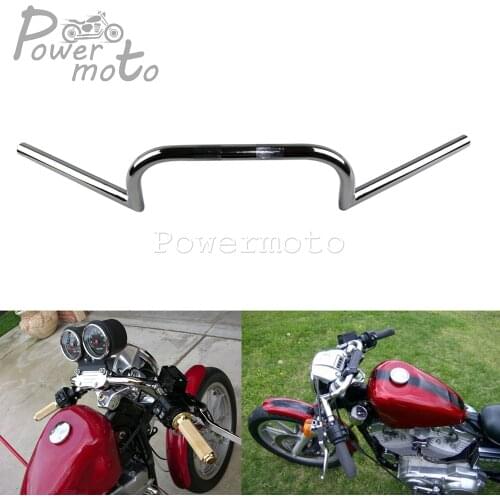 22mm 25mm Motorcycle Chrome Handlebar Clubman Handle Bar 7/8" or 1" Handlebars for Harley Sportster Softail Cafe Racer Cruisers