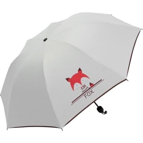 Men and women sunny and rainy umbrellas three-folding black coating sunscreen anti-ultraviolet windproof strong rain umbrella