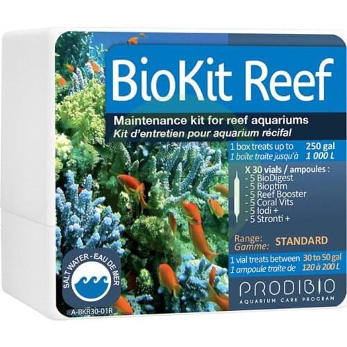 Original PRODIBIO BioKit Reef Maintenance Kit For Reef Aquariums BioDigest, Bioptim, Reef Booster, Iodi+ and Stronti