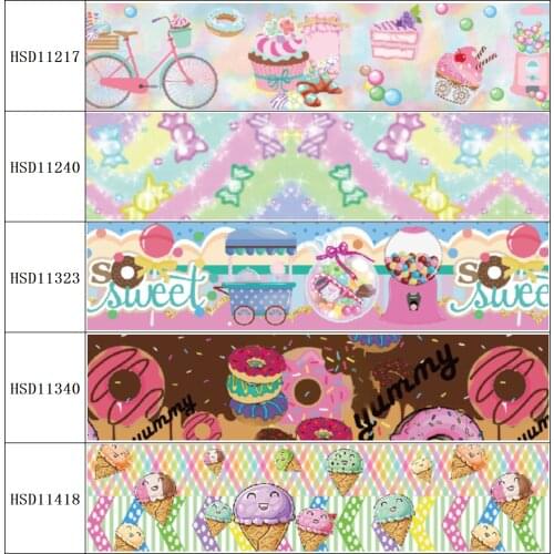 22MM 25MM 38MM 50MM 75mm Printed Pattern on Grosgrain Ribbon for diy ribbon