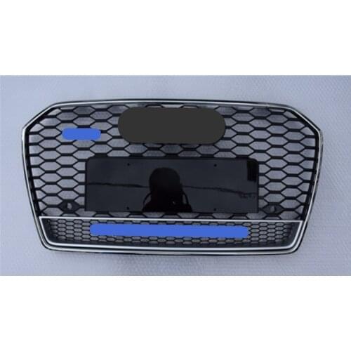 For RS6 style front sports hexagonal mesh honeycomb cover grille black for Audi A6/S6 C7 2016 2017 2018 auto parts