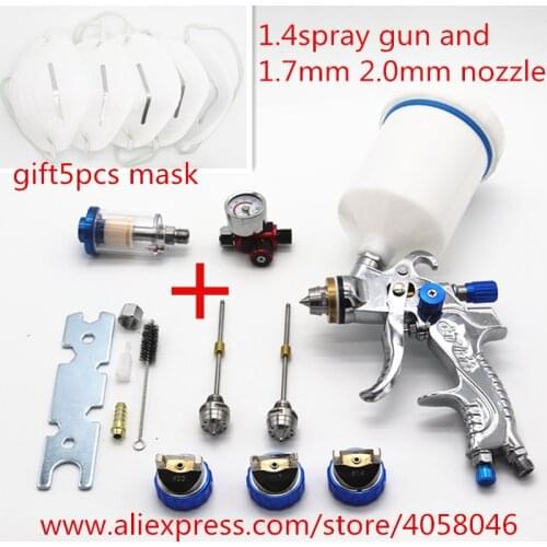 601 HVLP Paint Spray Gun Set 1.4mm 1.7mm 2.0mm Steel Nozzle Paint Spray Gun professional Airbrush Spray Gun for Painting cars