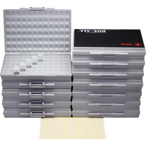 AideTek plastic toolbox Enclosure box SMD SMT 144 components organizer1206 0805 0603 0402 RC part Box Organizer labels 12BOXALL