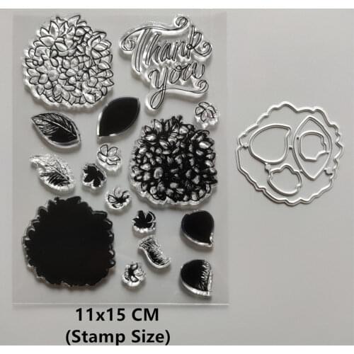 2021 New Flowers Letter Clear Stamps and Metal Cutting Dies DIY Scrapbooking Embossing Album Seal Template Punch Stencils