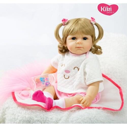 Silicone reborn baby doll adorable Lifelike toddler Bonecas girl menina de 56cm sweet simulation doll