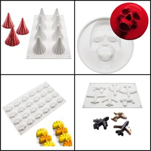 Meibum Silicone Cake Molds Christmas Tree Dessert Airplane Skull Pastry Model Skirt Mousse Mould Baking Tool Decorating Bakeware