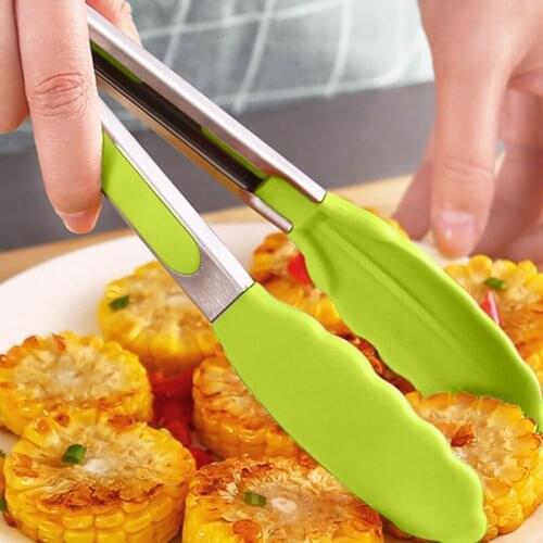 Silicone Food Tongs Durable Bbq Clip Salad Bread Cooking Food Serving Tongs Restaurant Food Cake Folder Kitchen Non-slip Tools