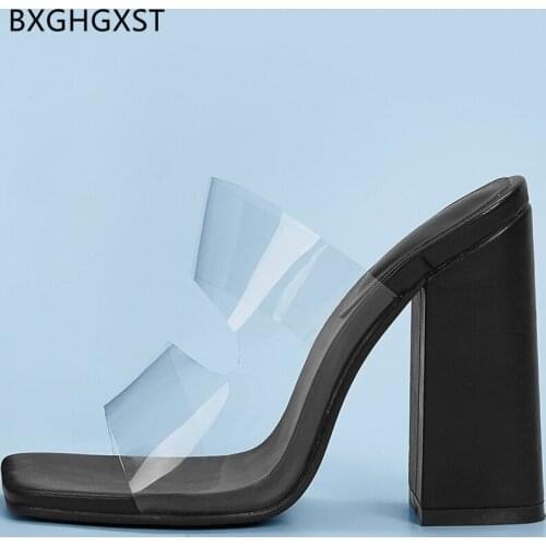 Square Toe Heels Ladies Slippers Woman Slippers Pumps Women Shoes High Heels Women Slippers Women Summer Tacones Transparente