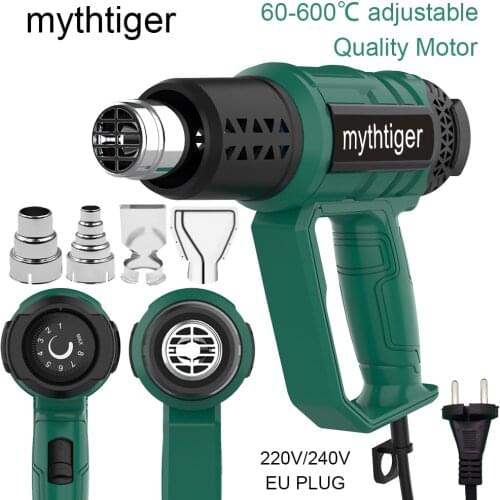 2000W Heat gun Industrial Grade Hot Air Gun Hair Dryer Construction 220V Electric Adjustable Temperature Heat Gun Welding Tool