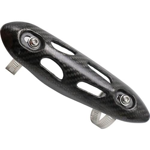 Universal Carbon Fiber Exhaust Heat Shield, Motorbike Exhaust Muffler Silencer Pipe Heat Insulation Cover Guard (Black)