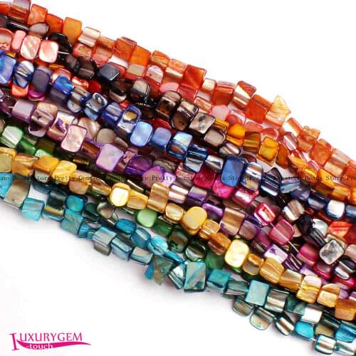 High Quality 8-10mm Multicolor Natural Shell Irregular Shape DIY Gems Loose Beads Strand 15" Jewelry Making wj361