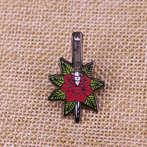 Knife Flower Hard Enamel Pin badge
