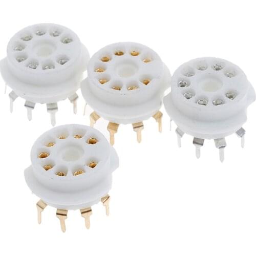 1pc Ceramic 9pin B9A PCB MOUNT Tube Socket FOR 12AX7 12AT7 12AU7 6DJ8 ECC82 5670 6922 Hifi Audio Vintage AMP DIY