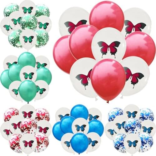 10pcs/set Cartoon Swallowtail Butterfly Balloons DIY Latex Confetti Ballons Kids Birthday Party Childrens Day Baby Shower Decor