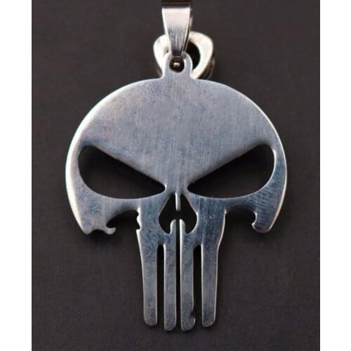 2pcs Titanium Steel Flat Skull Pendant Hip Hop Style Metal Accessories DIY Charms For Jewelry Crafts Making 41*32mm A1958