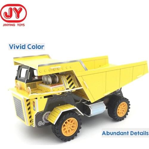 3D DIY Puzzle Game Stereoscopic Jigsaw Cartoon Engineering vehicle Model Children Kids Toys Boys Early Educational Toys Gift