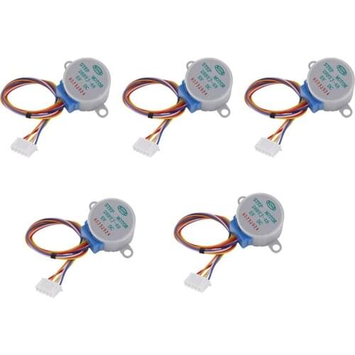 5Pcs Stepper Motor,4-Phase 5-Wire Reduction Stepper Motor 5V Gear Step Stepper Motor