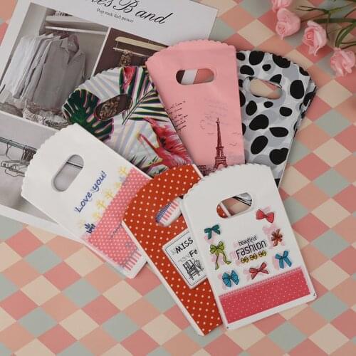 50pcs/lot 9*15cm Hot Sale Shopping Bags Organizer Packaging New Design Wholesale Good Quality Mini Thank You Gift Bags Handle