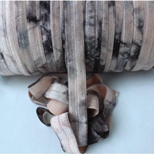 714/077 tie-dye FOE 5/8" Tie Dye Fold Over Elastic for DIY Accessories 100yards, welcome custom color