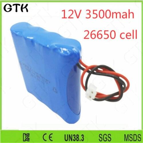 3500mAh 12V LifePo4 battery 12.8V bateria pack 26650 cell lithium for LED lamp searchlight CCTV heating blanket shoes Router