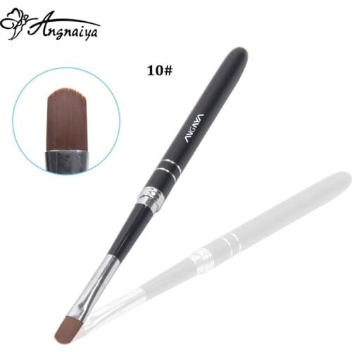 ANGNYA 1Pcs Nail Art UV Gel Polish Painting Brush Size 6#8#10# Oval Black Metal Handle Nail Design Builder DIY Manicure Tools
