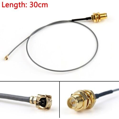 Artudatech 10PCS 30cm Cable RP.SMA Female Bulkhead Plug To IPX U.FL Female 1.13mm Pigtail Connect