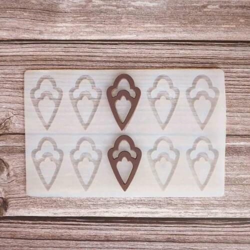 Hollow Out ice cream Shape Chocolate Stencil Cake Decorating Silicone Mold Transfer Sheet Baking Stencil Chablon