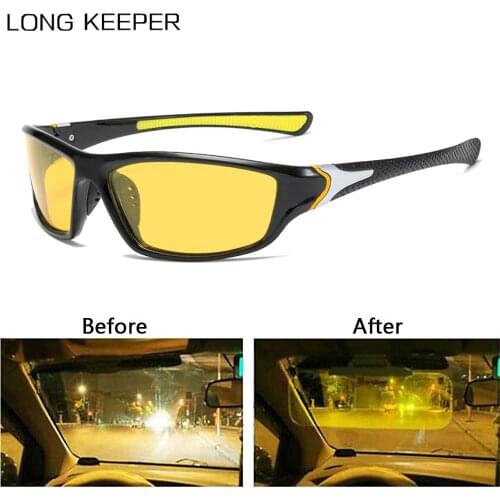 Men Women Polarized Night Vision Glasses Yellow Lens Night Driving Anti-glare Goggles Sunglasses Male UV400 Eyewear For Driver