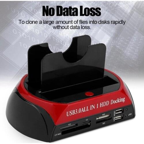 HDD Docking Station USB 2.0 Hard Drive Card Reader Hub 2.5 3.5 SATA IDE Dock Adapter, US/EU/UK/AU Plug