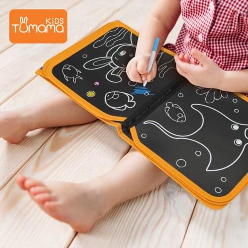 Tumama Drawing Board Book Animal Coloring Book DIY Blackboard Painting with Felt-tip Pens Kids Birthday Gift Early Education Toy