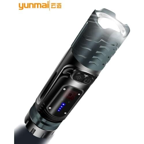 Cross-border XHP99+COB flashlight, telescopic zoom with magnet/window hammer, smart display, bright flashlight