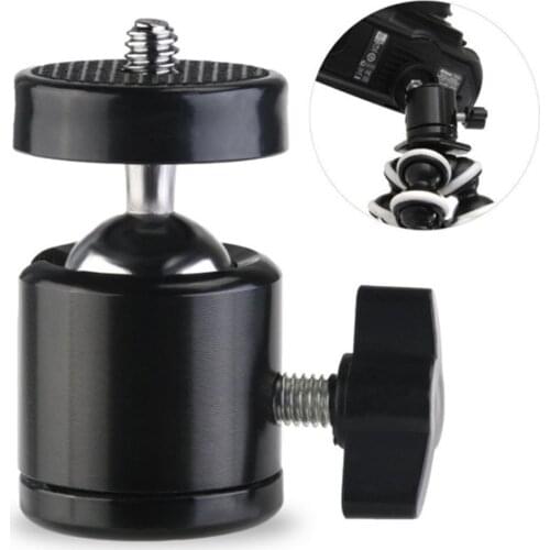 Gosear Mini Ball Head 1/4 Tripod Screw Head Adjustable Angle Hot Shoe Mount Adapter for DSLR Sport Camera Camcorder LED Light