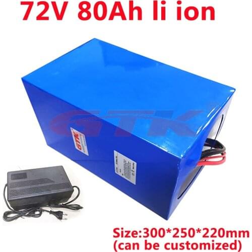 GTK lithium battery 72V 80Ah li ion 14400w peak discharge with bms scooter kit golf cart 72v bms +10A charger