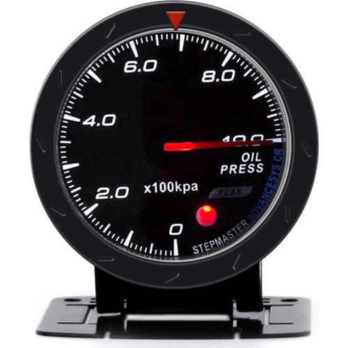 60MM auto Car Oil pressure Gauge 0-10 BAR Oil Press Meter Red & White Lighting Car Meter with Oil Press Sensor