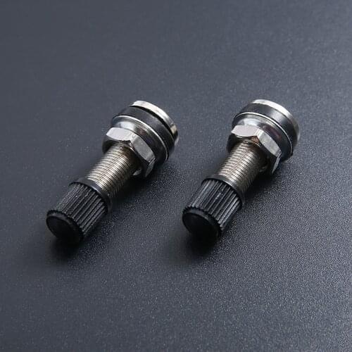 Mayitr 2PCS 35mm Tubeless Car Motorcycle Bike Wheel Tire Tyre Valve + Black Dust Cap For Mountain Bike Scooter Bicycle